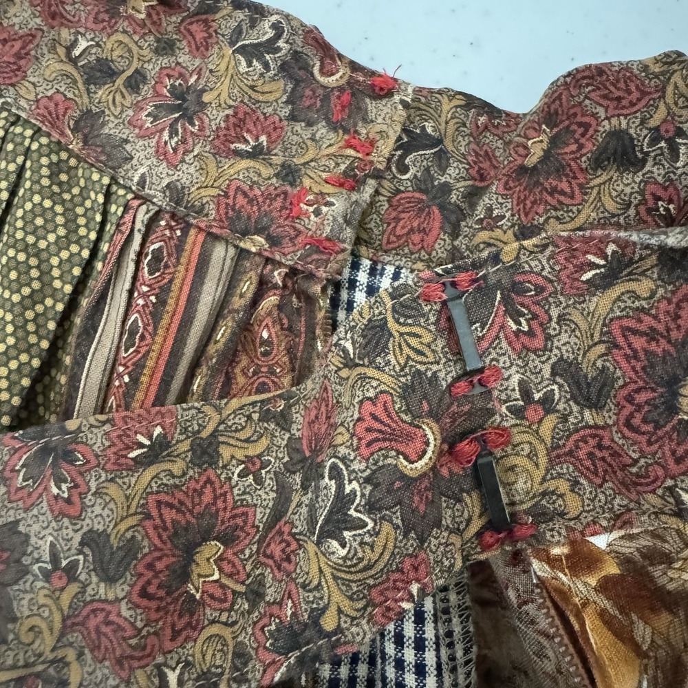 Vintage 80s Lo Jo Creations Patchwork Long Skirt Multi-Color BOHO - 27" Waist - Picture 9 of 13